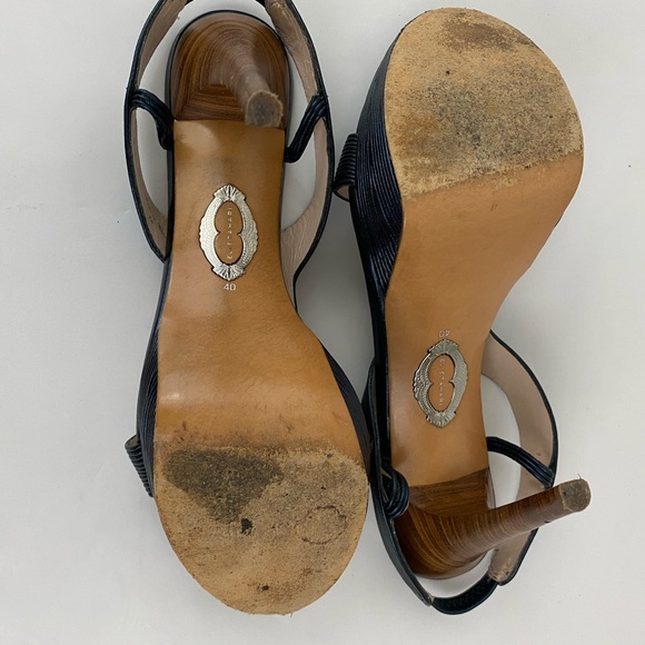 ELIE TAHARI Cleopatra Platform Heels Blue - Picture 5 of 5